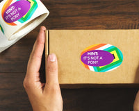 Ovala etiketter i minimalistisk layout